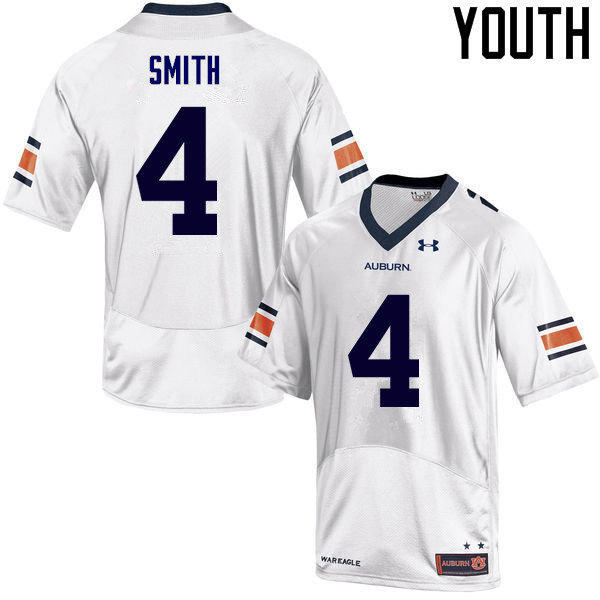 Auburn Tigers Youth Jason Smith #4 White Under Armour Stitched College NCAA Authentic Football Jersey MJS0474XU